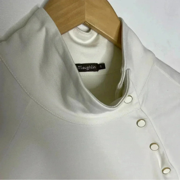 J. McLaughlin Ivory High Neck Long Sleeve Dress Size Small - Picture 3 of 5